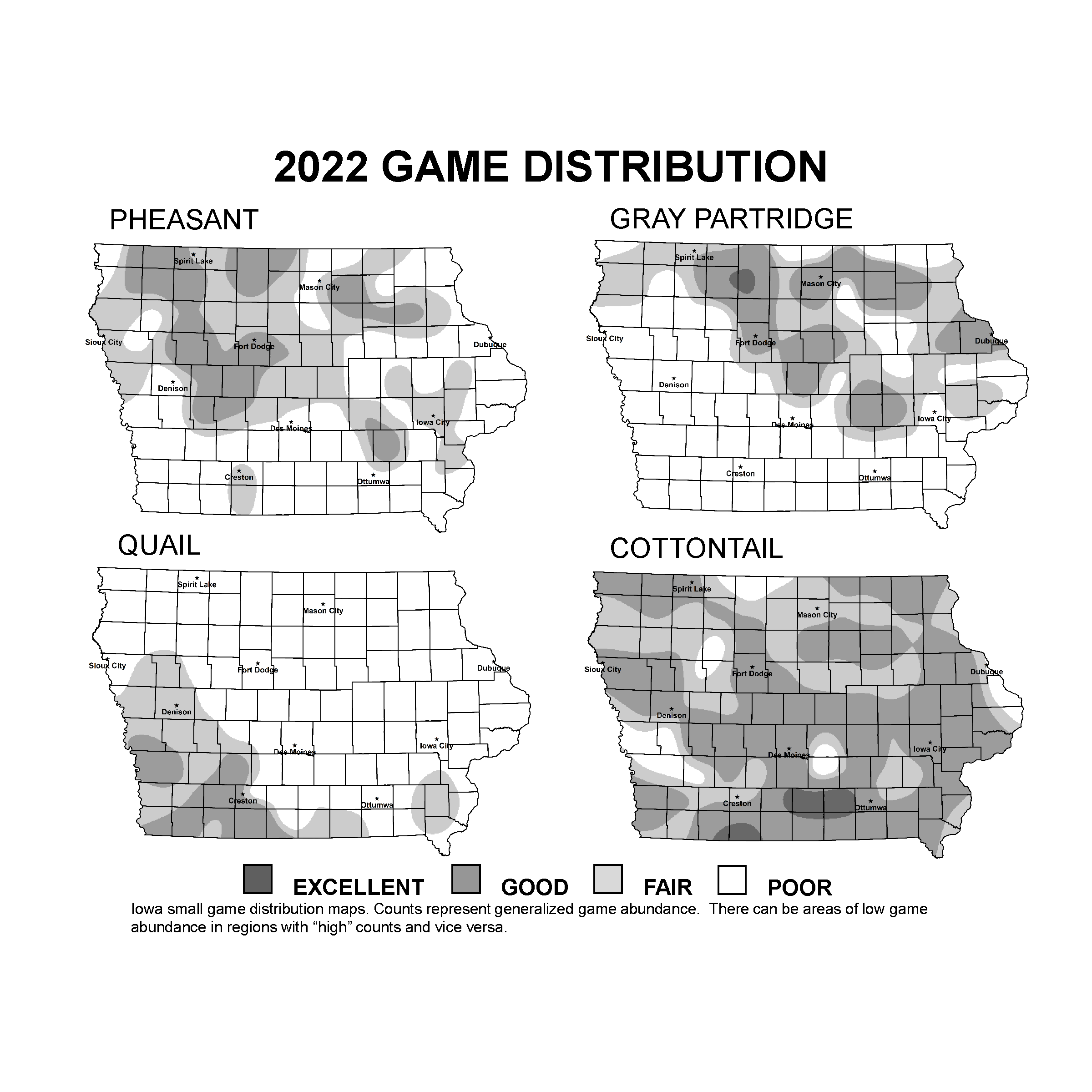 Iowa DNR on Twitter: "here's the statewide look for pheasant, partridge