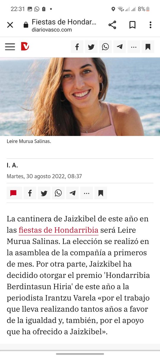 DeepThroat_SS's tweet photo. Resulta repugnante comprobar como, en el mini espacio que @diariovasco le dedica a la cantinera de @Jaizkibel1997, se omite, deliberadamente, la palabra #Alarde, que sí utilizan para hablar de las cantineras del desfile tradicional de #Hondarribia.
@DiarioFatxo @IrantzuVarela https://t.co/6S2HvLaCtO