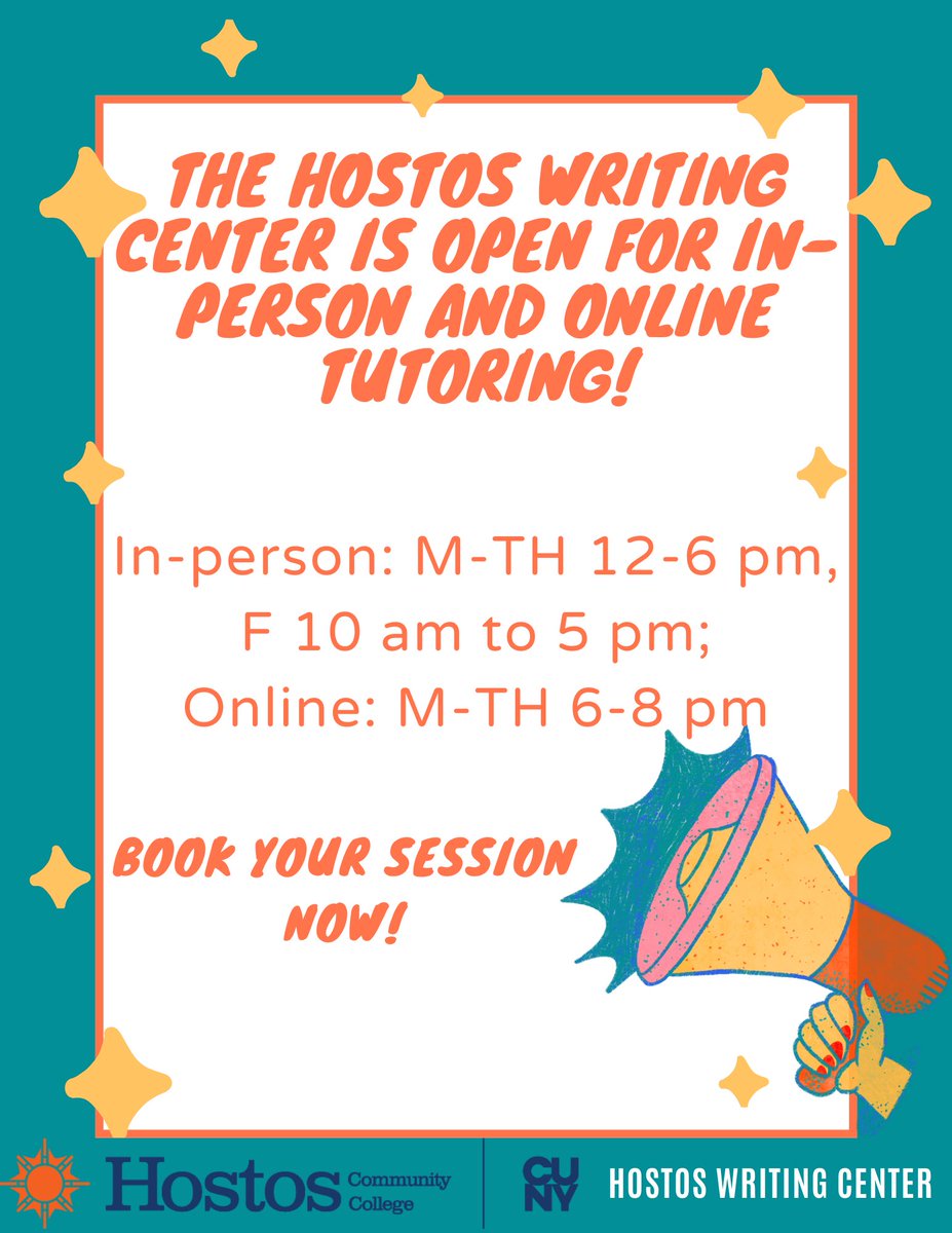 Come on in and book your Writing center session today!