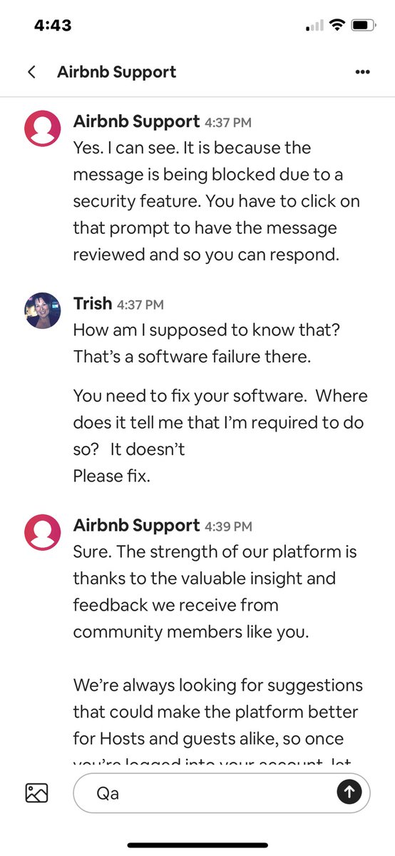 TrishSutterPMP's tweet image. @airbnb @Airbnbdesign #badcustomersupport and Software #failure again by Airbnb.  And we see why stock price is ⬇️⬇️⬇️⬇️⬇️⬇️⬇️⬇️