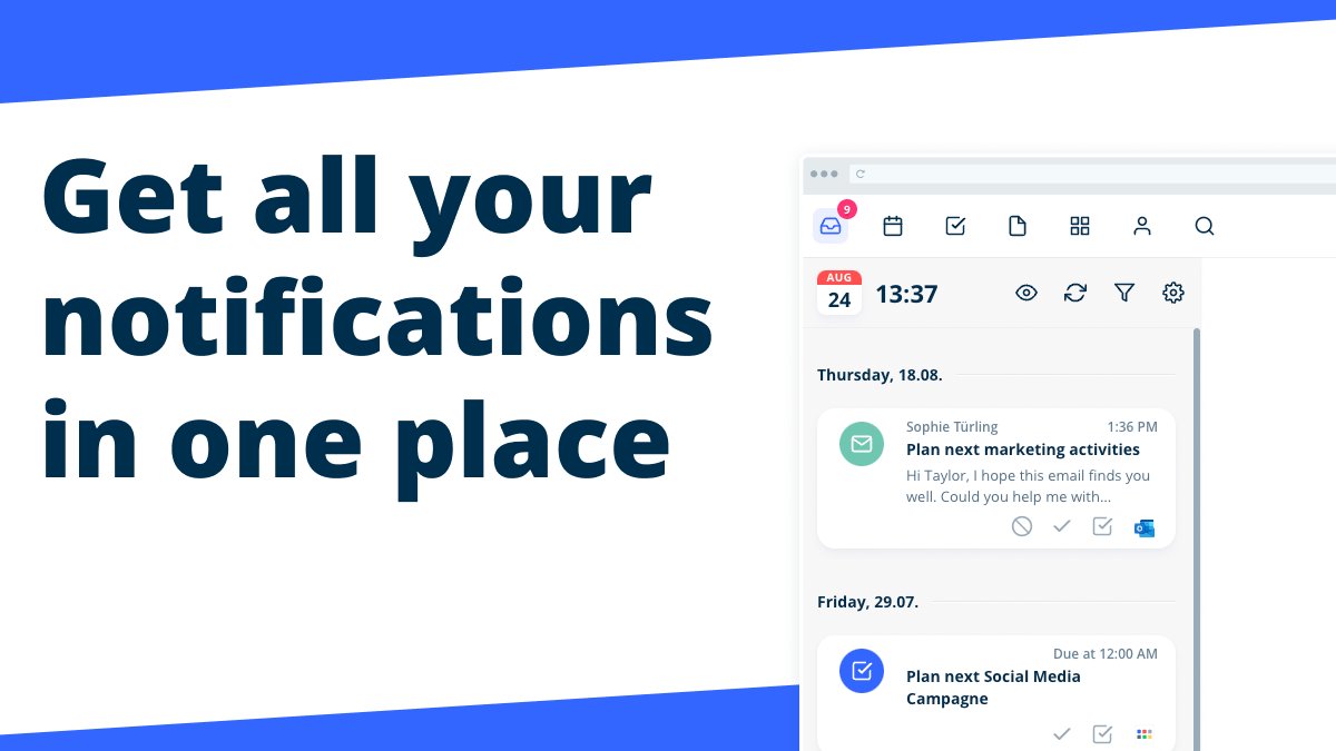 Manage your entire daily business in one place. See all notifications at a glance and organize to dos and priorities with ease.🤩
#notifications #digitalworkplace #productivity