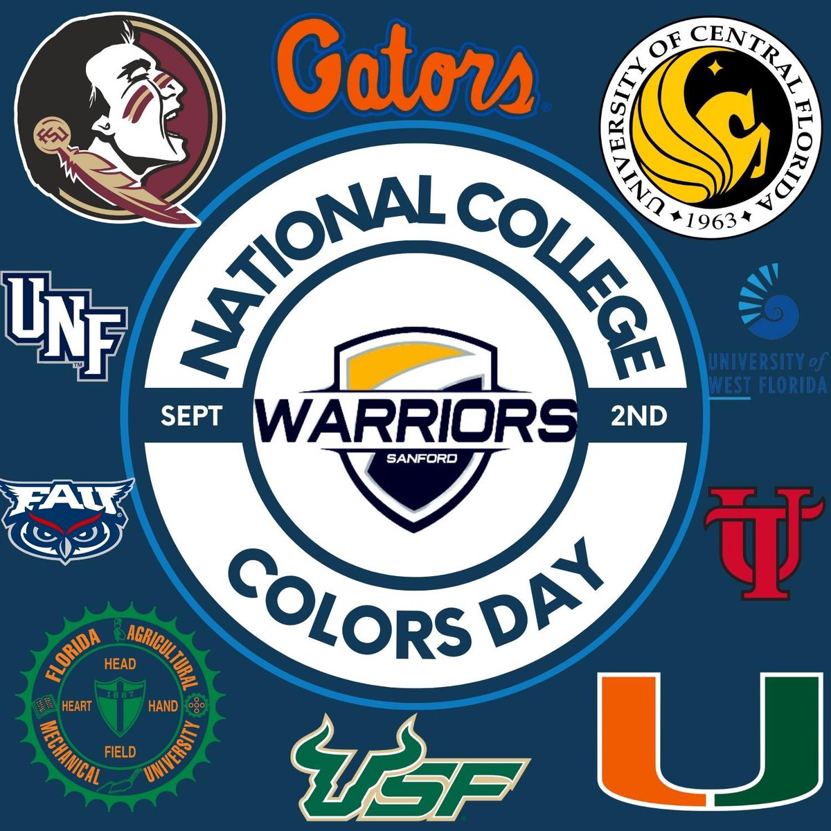 Friday is national college colors day! Students who participate will be entered in a pbs raffle during all three lunches.