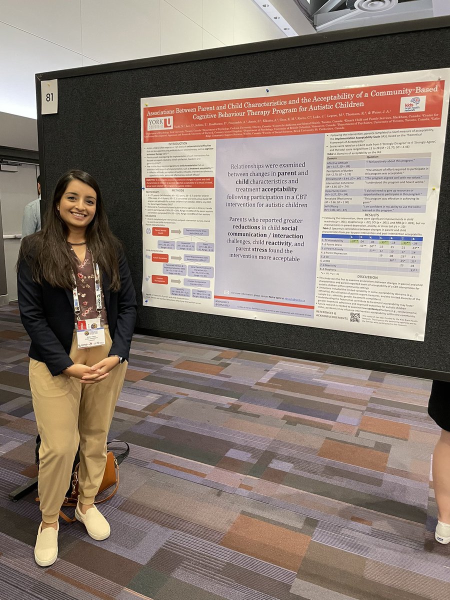 nishavashi1's tweet photo. Grateful to have had the opportunity to present our findings evaluating the acceptability of the Secret Agent Society program within community-based settings, and associations with parent and child characteristics at @DOHaD2022 #DOHaD2022 @KidsBrainHealth #KBHNConf2022 https://t.co/hSstI6hGsV