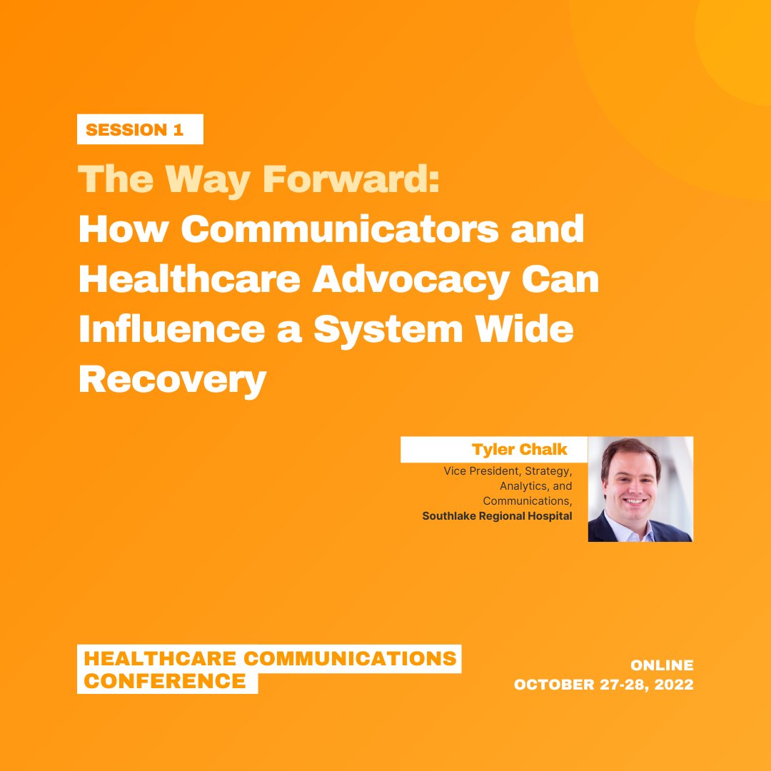 SparkConfer's tweet photo. Tyler Chalk, Vice President, Strategy, Analytics, and Communications, at Southlake Regional Hospital will lead a panel discussion to brainstorm how we as communicators can solve critical issues through best practices &amp; strategies. 

https://t.co/iP8ErLCfOA
#COMHealthcare https://t.co/oNAGK0Cssb