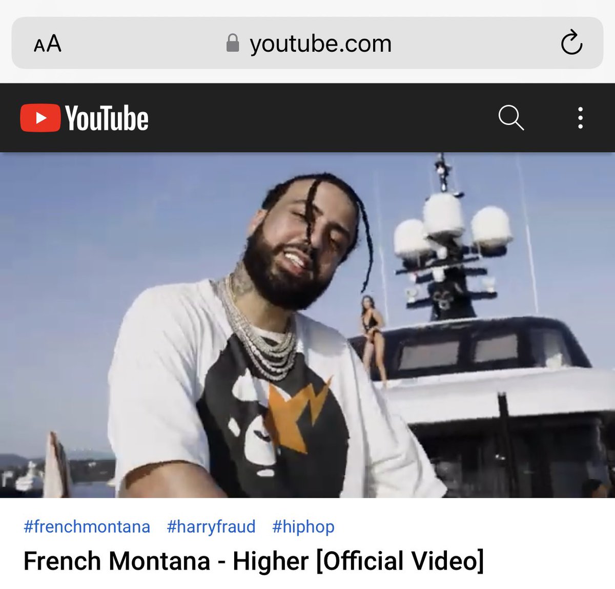 audreybouette's tweet photo. I am on « Higher » video out Now 🔥 #FrencHMontana #HarryFraud #Higherfrenchmontana https://t.co/P8164lHNGa