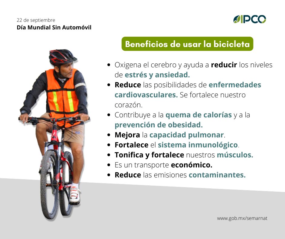ImplanColima's tweet photo. Hoy es el #DíaMundialSinAutomóvil, te invitamos a utilizar un medio de transporte distinto para movilizarte este día, por ejemplo andar a pie 🚶🏻🚶🏽‍♀️o en bicicleta 🚴🏽‍♀️🚴🏻, ya que estos tienen múltiples beneficios y acá te contamos algunos de ellos 👇🏽 https://t.co/O6fAhcX0qg