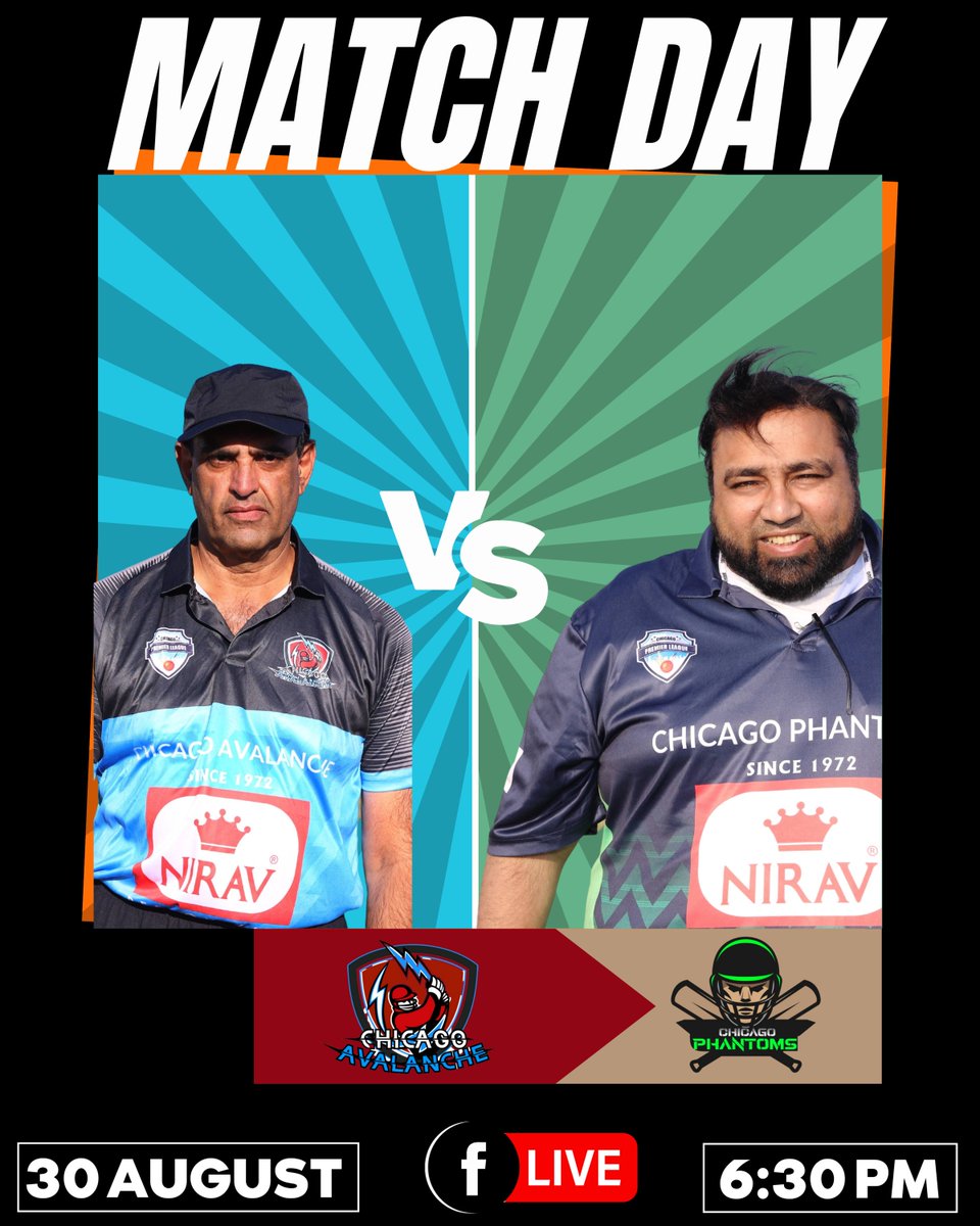 ChicagoCplt20's tweet photo. Match 14: AVALANCHE vs PHANTOMS
.
.
.
#chicagopremierleague #chicagorowdies #chicagohurricanes #chicagophantoms #chicagodynamos #chicagodestroyers #chicagoavalanche #chicago #usa #cricket #cricketleague #CPL #usa #usacricket #chicagocricket #chicagolandcricket #majorleaguecricket https://t.co/Ttj60A2Sey