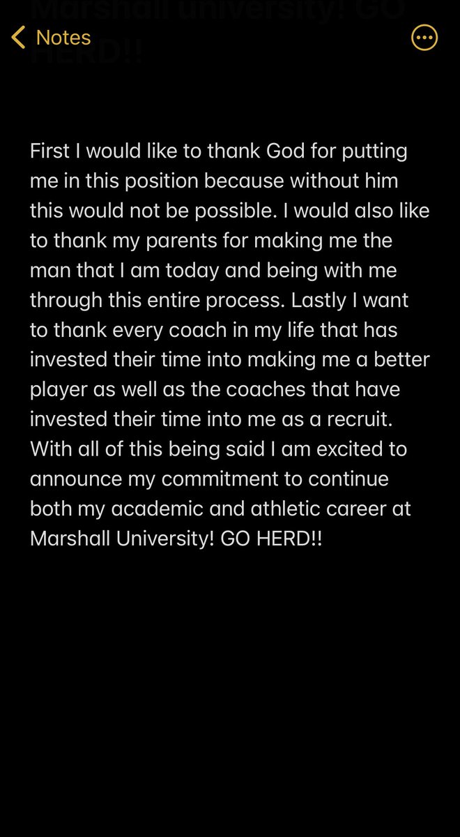 Committed. 
<a href="/CoachHuff/">Charles C. Huff</a> <a href="/Bouknows9/">Coach Jovon Bouknight</a> <a href="/street_ralph/">Ralph Street</a> <a href="/HerdFB/">Marshall Football</a> <a href="/bhernyscoutguy/">Brian Herny</a> <a href="/BenjaminRohaly/">CoachBrohaly</a> <a href="/CoachPerrone/">Coach Perrone (My Recruits)</a> <a href="/BHoward_11/">Brandon Howard</a> <a href="/larryblustein/">Blustein Recruiting</a> <a href="/Price13Steve/">Steve Price</a> <a href="/PVSharksFB/">Ponte Vedra Football</a> <a href="/miketgraphics/">Michael Thomas</a>