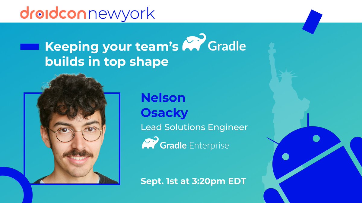 🏋️‍♂️ "Keeping your Gradle Builds in Top Shape" with <a href="/nellyspageli/">Nelson Osacky</a> of Gradle at droidcon New York #dcnyc22 🗽 Sept. 1st @ 3:20pm ET

nyc.droidcon.com/nelson-osacky/