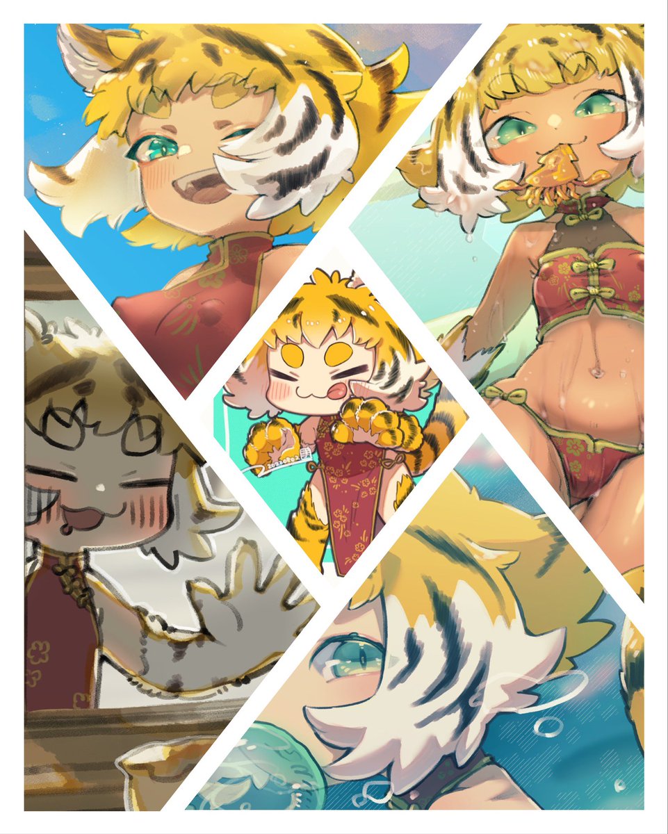 #今月描いた絵を晒そう 
創作!スプラ!ff14!ff14! 