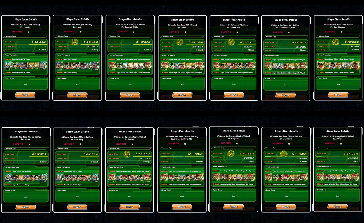 Tapzy's tweet photo. All Red Zone Stages No item #DOKKANBATTLE 
#RedZone #NoItem @DaTruthDT @OzaruStones @Shinde_47 https://t.co/CnuMrroZAy