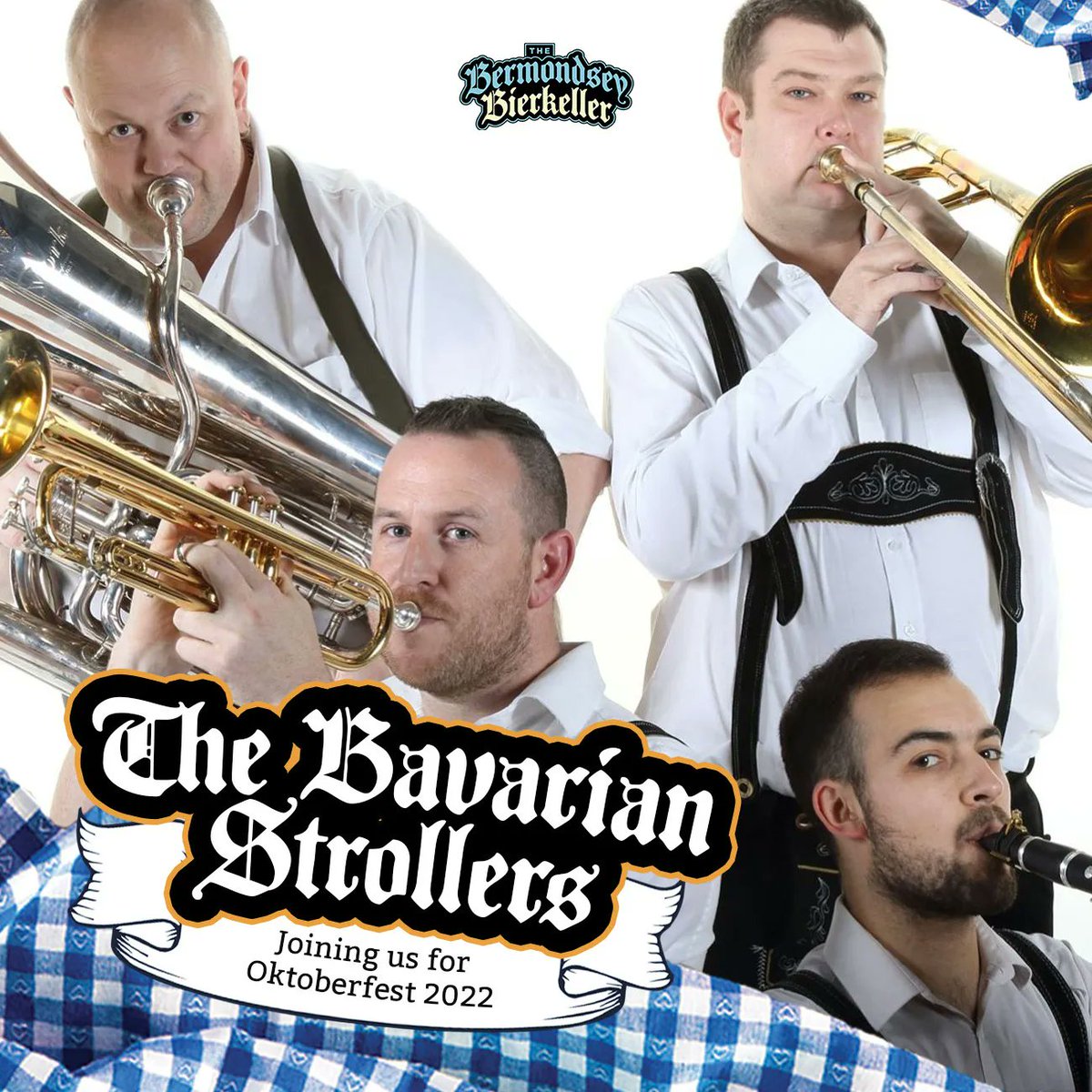 We've got epic oompah band The Bavarian Strollers joining us for Oktoberfest 2022 - who's excited?! 🎺
