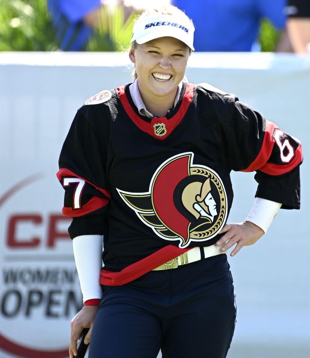 BrookeHenderson's tweet photo. Great to be back in Ottawa this past week for the @cpwomensopen 🇨🇦! 
Thank you to my partner @CanadianPacific for an AMAZING event and for raising a total of 3 MILLION dollars for @CHEO and The Perth and Smiths Falls District Hospital. #CPHasHeart ❤️❤️❤️ 

#BrookeBrigade https://t.co/2eXPDR8vmQ