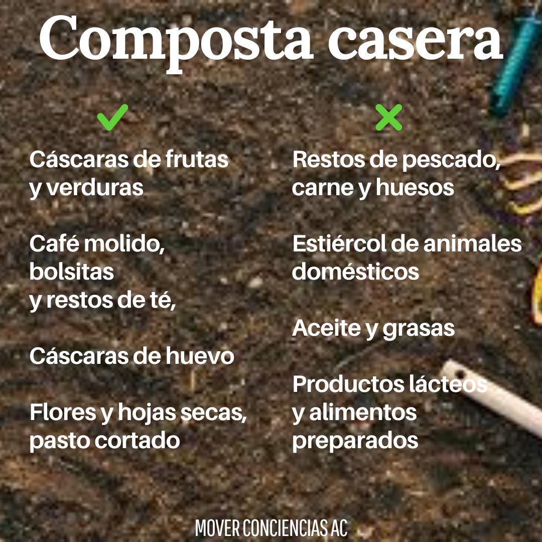 MoverConcienAC's tweet photo. La composta añade nutrientes y microorganismos beneficiosos!

Retiene el agua y mejora el crecimiento de las plantas. 

Provee cantidades suplementarias de nutrientes de liberación lenta. 

Estás listo para empezar tu composta en casa?

#composta #plantas https://t.co/UiNy7CqEfe