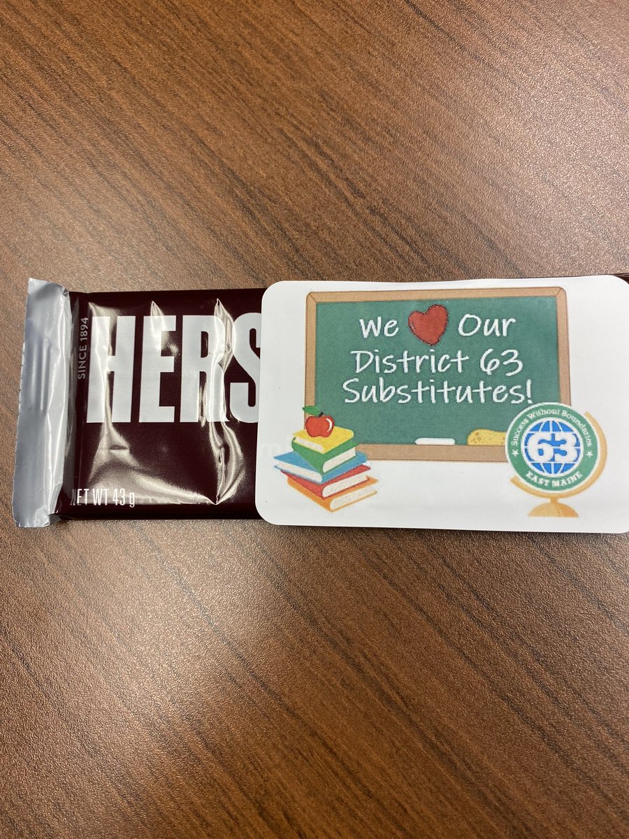 Our substitute teachers in <a href="/EastMaine63/">EastMaine63</a> are AMAZING! They support our students and staff in so many ways. We try to show our appreciation in a variety of ways. We are providing each substitute with a special sweet treat.