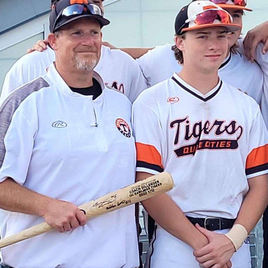 SteveDillender's tweet photo. Well, it's getting real... Submitted our first college application after a nice talk with a baseball coach who watched @SDillender2023 play this summer in Rantoul. More calls, visits, and decisions coming up... So proud of this kid.  Can't wait to see where the journey leads. https://t.co/Sb9P58WFsk