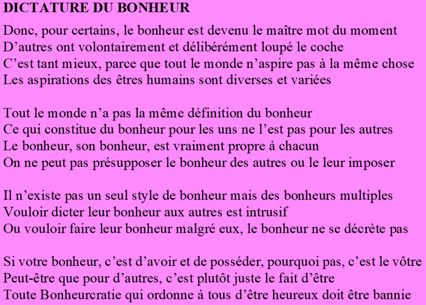 scribaland's tweet photo. #Scribaland DICTATURE DU BONHEUR
On est sommé d’être heureux à Bonheurland! Et si on ne veut pas être heureux,que se passe-t-il après?#lire #bonheur #happiness #happy #heureux #syllabes #syntaxe #syntaxes #tableau #tableaux #talent #talents #talentueux #ladictaturedubonheur #word https://t.co/MkdZw94Vy9