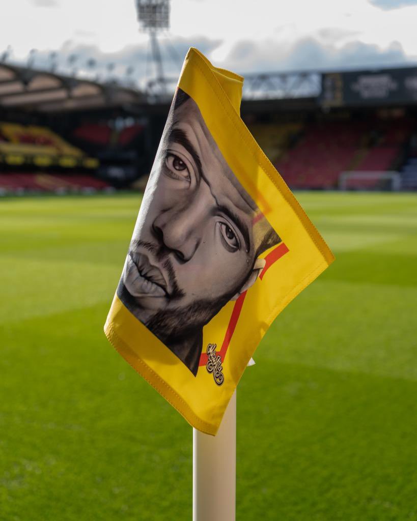 To celebrate our 100 year anniversary at Vicarage Road we reveal our corner flag designs for tonight’s game in collaboration with <a href="/MurWalls/">MurWalls</a> 
Each flag has Vicarage Road centenary year and the club badge on the reverse! Just a finishing touch from the Ground Staff 👌🏻 <a href="/WatfordFC/">Watford Football Club</a>