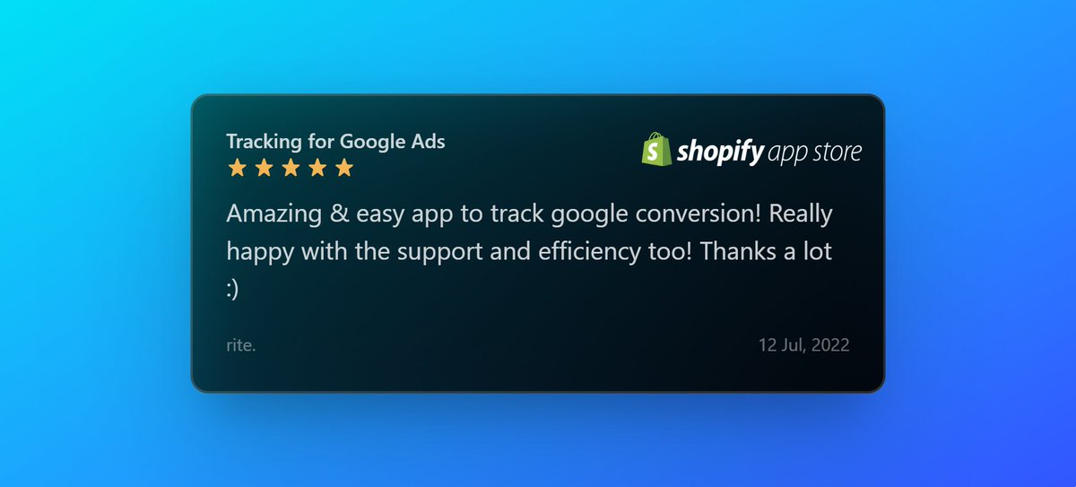 adnabu's tweet photo. "AdNabu's Tracking for Google Ads app is amazing and easy to track Google Conversion; Happy with the support and efficiency too," says rite. Check it out here 👉 https://t.co/LuBa3IVy3l

#Shopify #GoogleAds #conversionpixel  #googleconversion #conversiontracking #shopifyapps https://t.co/SvvvZWQjkF