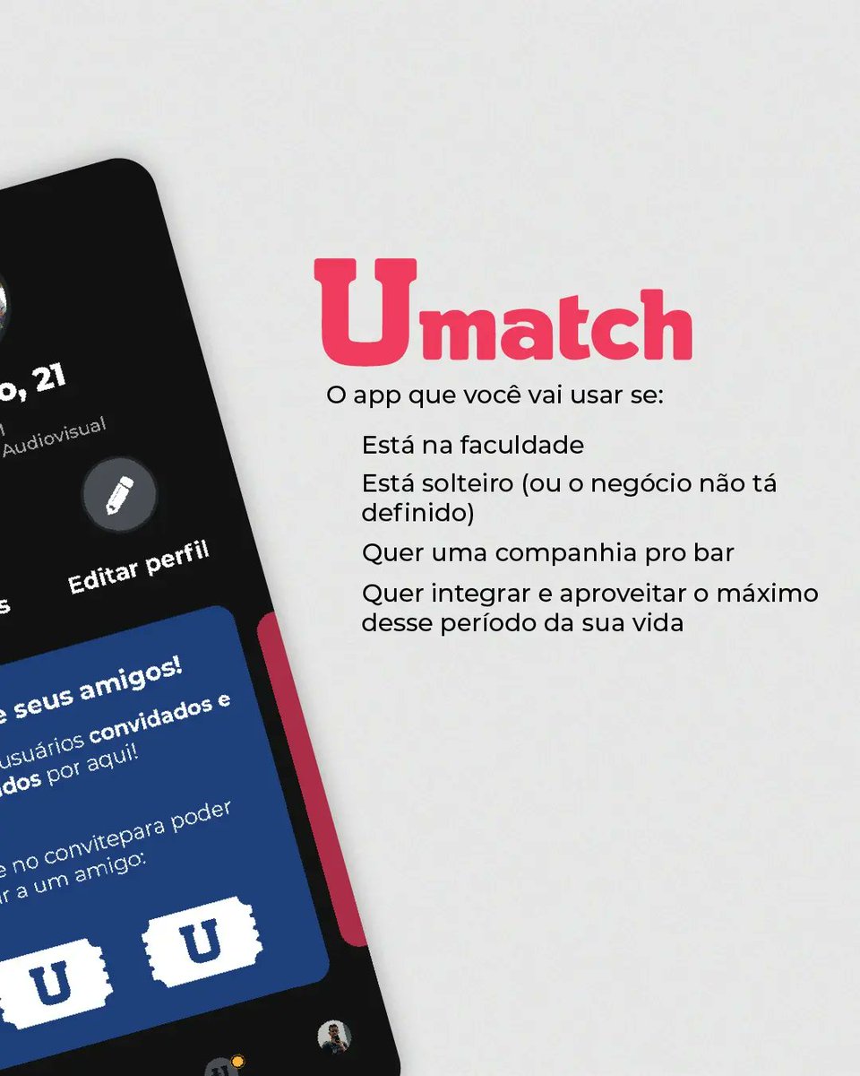 uniriospotted's tweet photo. ATENÇÃO GALERA !!! A UMATCH chegou pra facilitar a nossa tão querida putaria!! Em uma parceira da @umatch_oficial + @uniriospotted, o cupido chegou pra colocar fogo no parquinho ! Baixe agora o app e use nosso código: spopo
Vem encontrar o seu date perfeito!
#umatch #universidade https://t.co/4EXhqHsPuU
