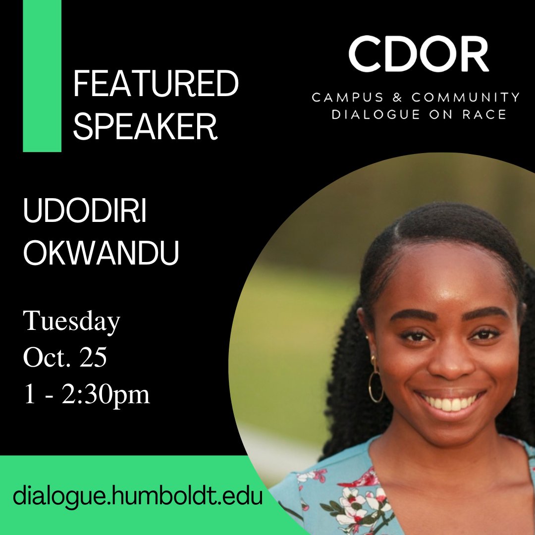 humboldt_smc's tweet photo. The theme of the 24th Annual Campus/Community Dialogue on Race is Truth Telling for Liberation. It's happening Oct. 24th - 28th. Check out the featured speakers. For more info visit: https://t.co/xfux0EwbXo
#CalPolyHumboldt #CDOR https://t.co/n9gjlyur55
