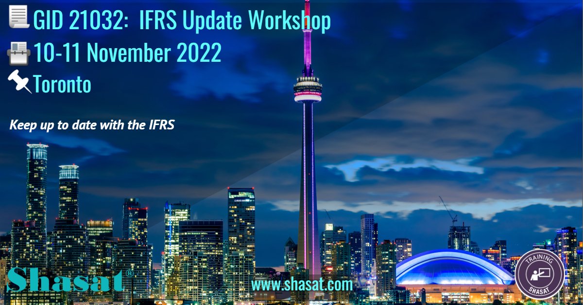 GlobalIFRSdesk's tweet photo. Hey, our IFRS 2-day IFRS Update 2022 workshop has been scheduled for 10-11 November 2022 in Toronto. We have limited seats - book your place now. For more information visit: https://t.co/s8WA6OaHW6
#IFRSUpdate2022, #Canada, #Toronto #IFRSTraining #cpa #auditor #trainingcourses https://t.co/oYNFUjJ2CI