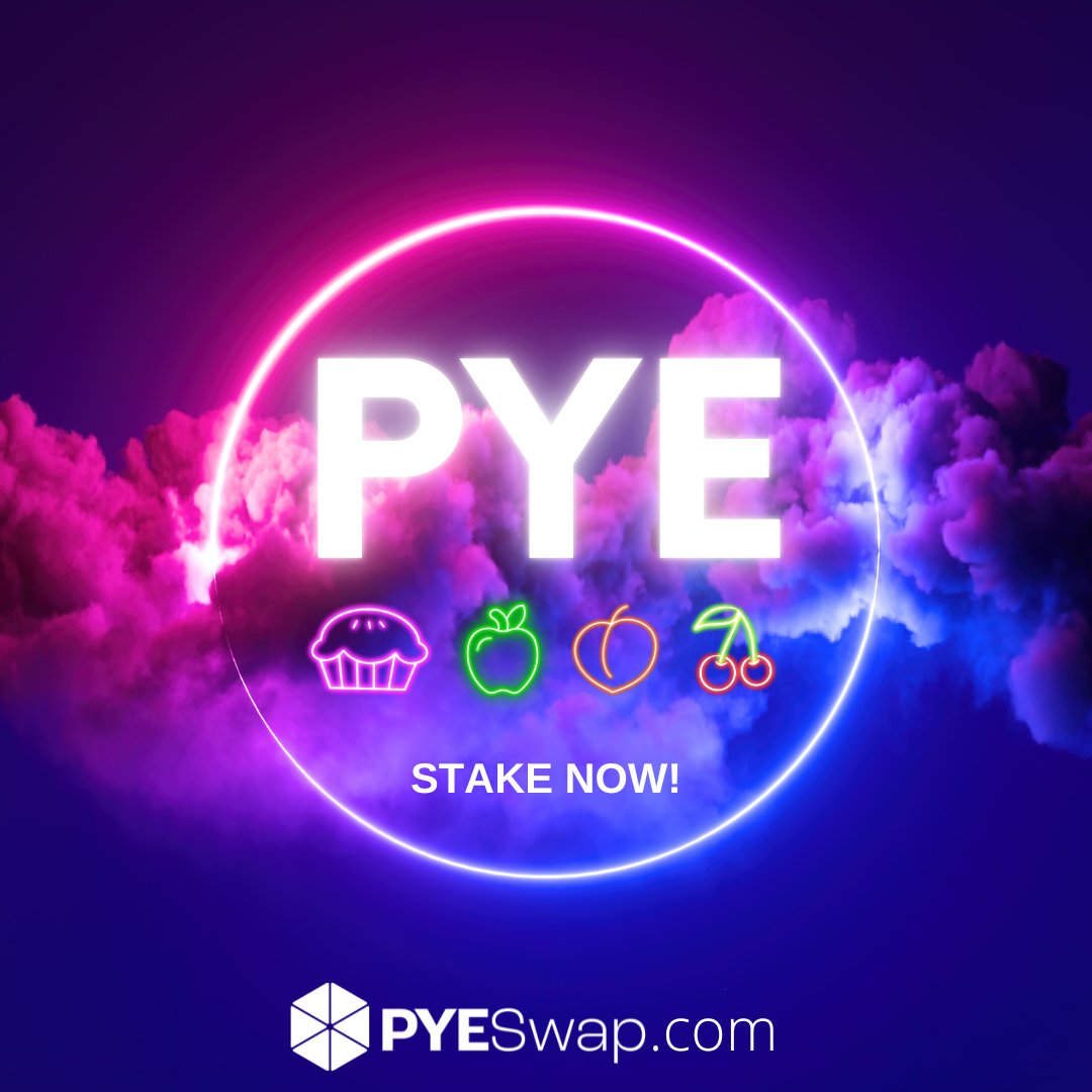 PyeProtocol's tweet photo. We hope you're having a great weekend PYE NATION!

Enjoy the Circle of PYE by staking your PYE, APPLEPYE, PEACHPYE, or CHERRYPYE 🔄

👉 https://t.co/rRbey6ewMj

#PYE #CryptoNews #BSCGem #DeFi #BNB https://t.co/OwIvFeRL2A