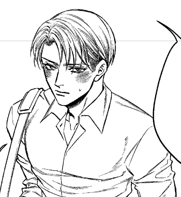 むずすぎて十回ぐらい描き直したリバイさんの照れ顔… 
