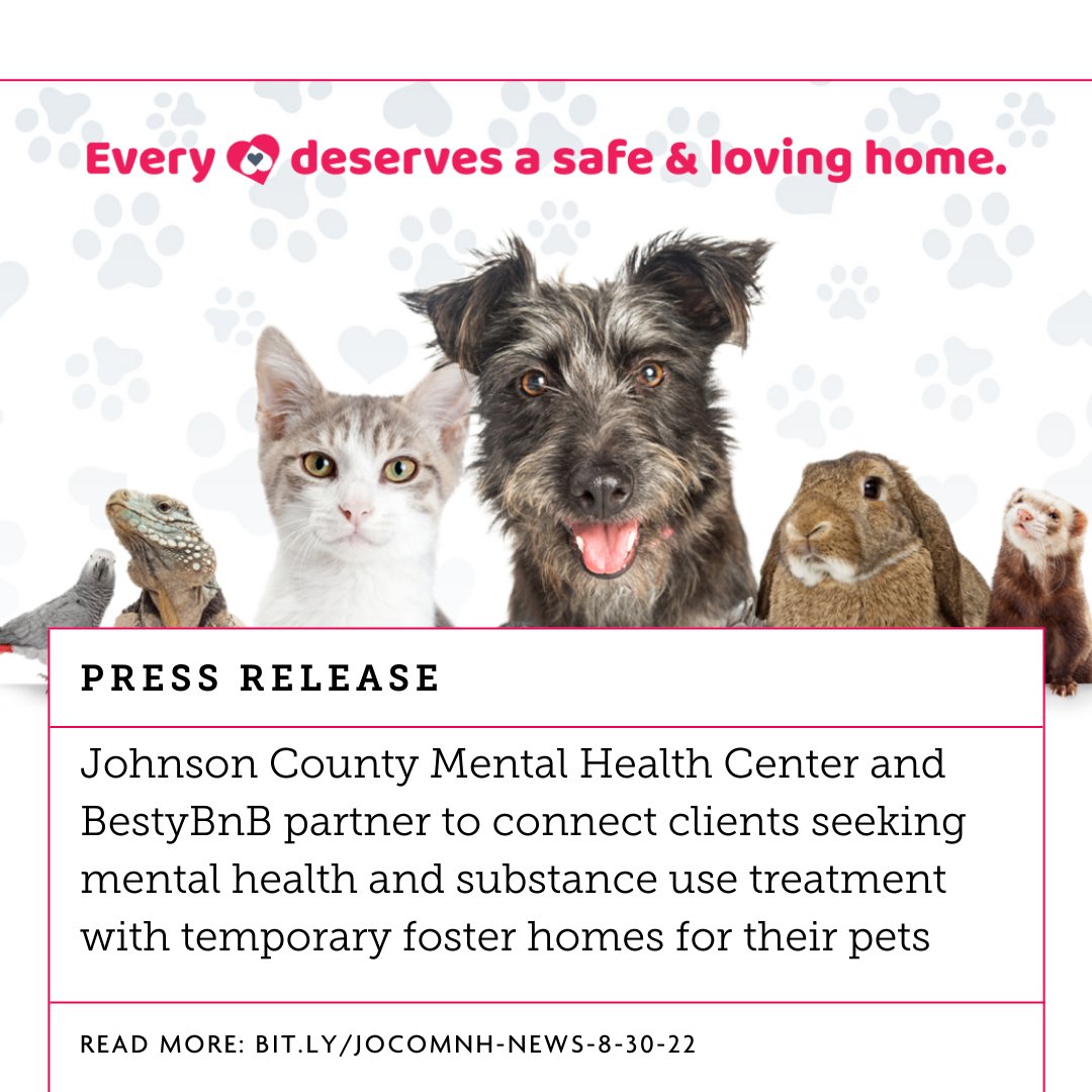 JOCOMNH's tweet photo. .@JOCOMNH has announced a partnership with @MyBestyBnB, a Kansas City-based company that created a first-of-its-kind technology platform to help those seeking services find temporary foster homes for their pets.

Read the full press release: https://t.co/wJPNMKm7ou https://t.co/7OkTrBVNI3