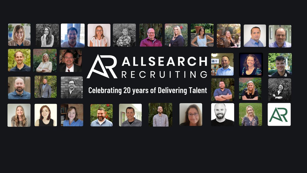 AllSearch1's tweet photo. https://t.co/R7q0v9ezwA
AllSearch Recruiting celebrates their 20th Anniversary as a nationwide Search Firm. We recognize our team of 30+ Industry Specific Recruiters. Watch the video using the link above! https://t.co/yR7xweUaw1