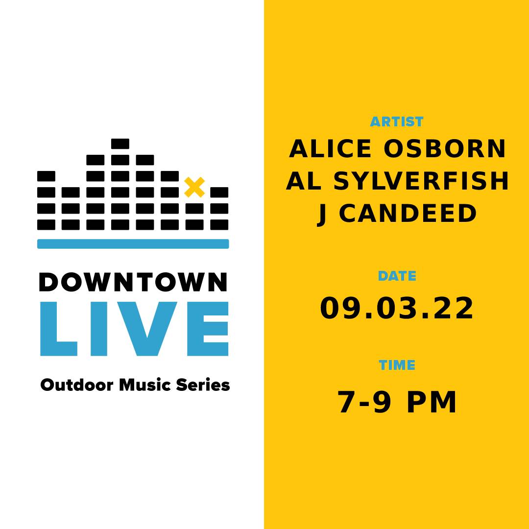 Ready for more live music this weekend? 
<a href="/alice_osborn/">Alice Osborn</a> 
<a href="/JCandeed/">J Candeed</a> 
<a href="/Al_Sylverfish/">Al Sylverfish</a>