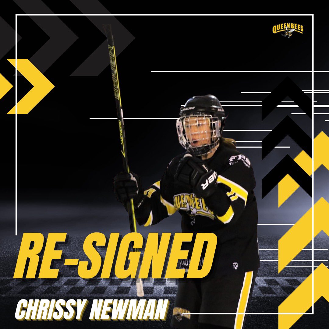 QueenBeesHockey's tweet photo. Club legend, Chrissy Newman re-signs for her 20th season with the Queen Bees 🐝 
Chrissy is the QB’s all time top point scorer with 566 points in 290 games and was part of @GBWomensHockey’s gold medal winning team in Jaca earlier this year. 

#QueenBees | #WomensHockey https://t.co/fnN9GSk2F6