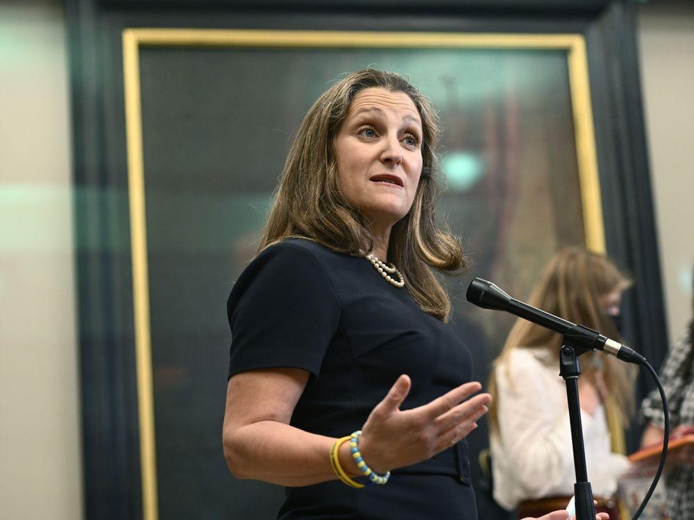 TheTorontoSun's tweet photo. RCMP investigating harassment of Chrystia Freeland during Alberta visit https://t.co/hh8k2OViPP https://t.co/4oyia3SCBc