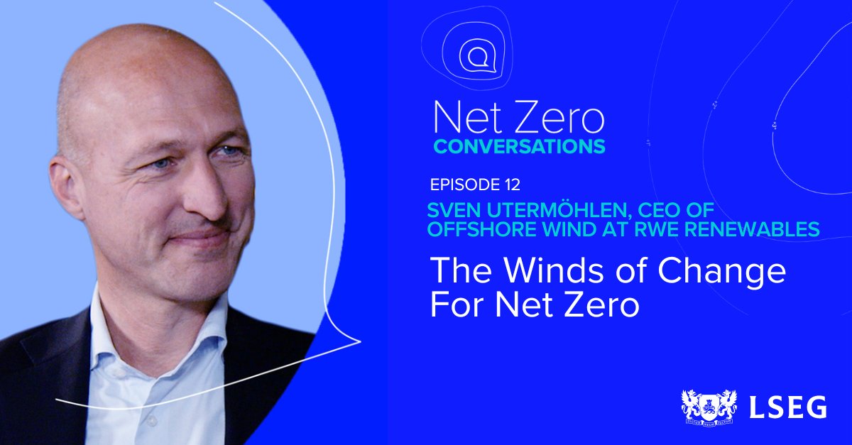 LSEGplc's tweet photo. This week on #NetZeroConversations, Sven Utermöhlen, CEO Offshore Wind @RWE_AG discusses offshore #WindFarms, their global expansion and how they’ll positively contribute in the transition to #NetZero. Watch here: https://t.co/bJ7m7xiv1e #NetZeroConversations https://t.co/SVY2NFNQXk