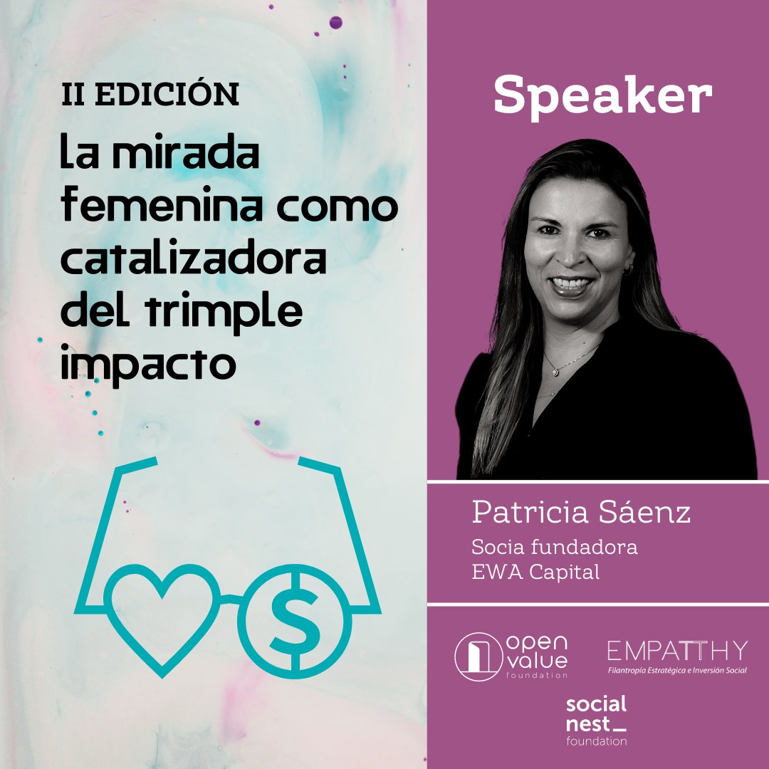 OpenValueFound's tweet photo. 🔜Os presentamos a la ponente del 1º panel👇

🙋‍♀️Patricia Sáenz: socia fundadora - EWA Capital, un fondo colombiano de Venture Capital con un enfoque de #género inteligente, comprometido con reducir la desigualdad de género en la región👏

🎯Te esperamos: https://t.co/TI2VmJE2Q3 https://t.co/GJ4hZ4n5sb