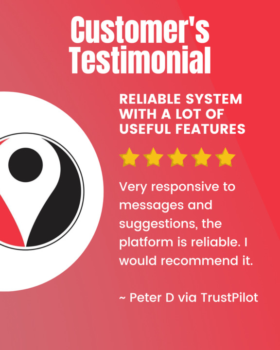 "Very responsive to messages and suggestions, the platform is reliable. I would recommend it."

Hearing about how our software is reliable is key to any feedback we receive. This along with our customer service are the foundations in which we are built on