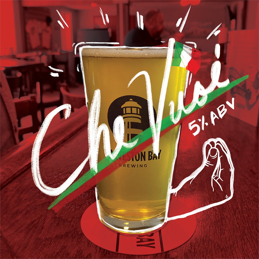 Che Vuoi? Che Vuoi. Grant your tastebuds the wonders of this Italian Pilsner with a soft and delicate subdued old-world hop profile. Available in the taproom starting tomorrow for a limited time! #galvestonbay #texascraftbeer