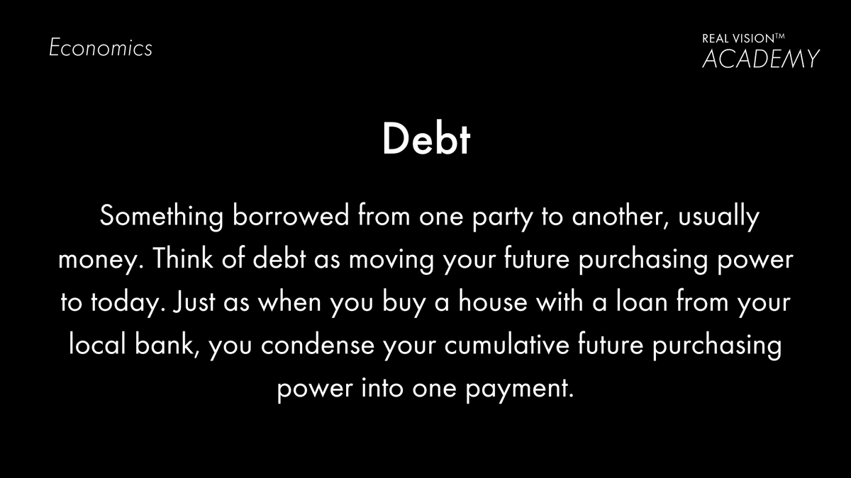 RealVision's tweet photo. #RealVisionAcademy term of the day.
#Debt https://t.co/s70WCTFNwt