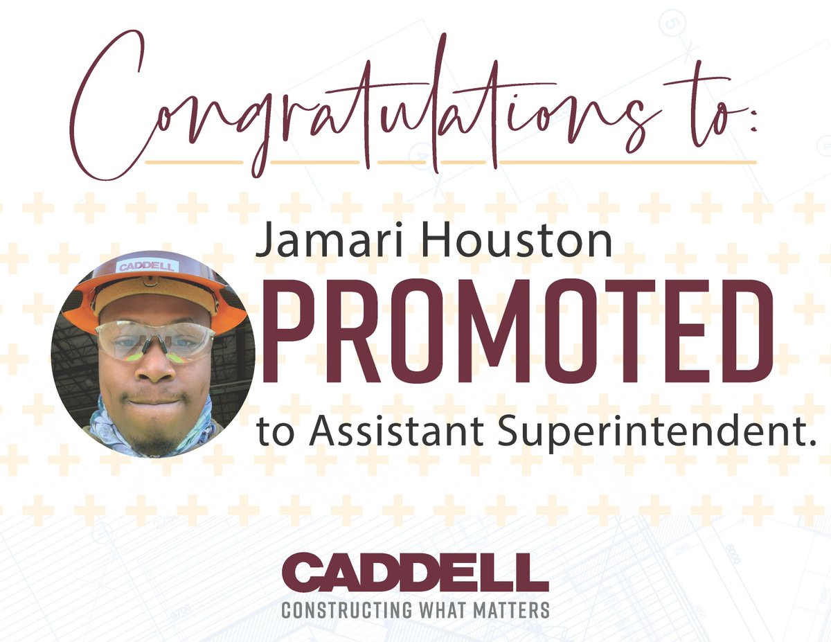 CaddellConst's tweet photo. Congratulations, Jamari! Here's to many more years of #ConstructingWhatMatters together!
#YourWorkMatters #YourCareerMatters #AnotherOnePromoted #RoomToGrow #AmpleOpportunityForAdvancement #AGreatCompanyToWorkFor https://t.co/PTkisSRTIg