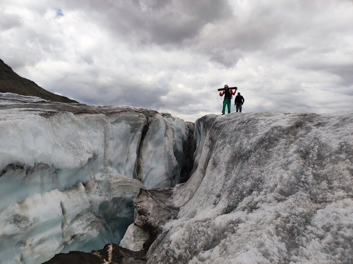 matthias_huss's tweet photo. Dark clouds above dark #glaciers...

Today's @glamos_ch field survey on Glacier de la Plaine Morte indicated enormous melt during the last year, completely beyond the range of everything we had observed so far.
An alarming sign of what still might come in a future, warming world. https://t.co/FpRPwbihH2