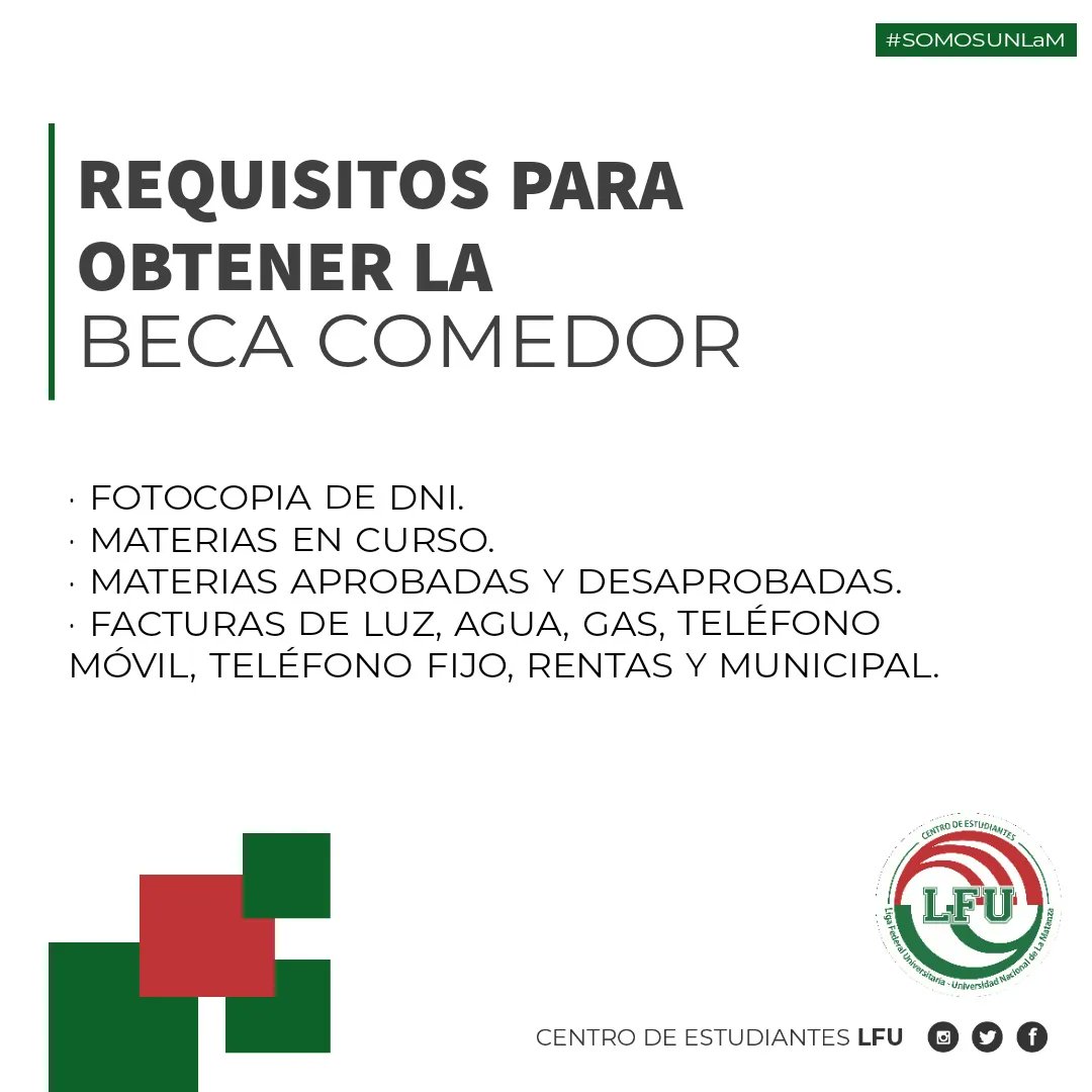 ¡LO LOGRAMOS! VUELVE LA BECA DE COMEDOR 🍔

Ya podés acercarte al Centro de Estudiantes a retirar el formulario para obtener la beca del comedor.