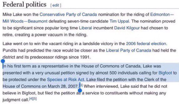 Gogohuffy's tweet photo. Alberta is calling… for Bigfoot to be protected under the Species at Risk Act
For real
#YEG MP Mike Lake actually filed a petition in the House of Commons
In reality it’s the ROC that need protection from Alberta’s rabid beasts
#ElliotMcdavid #cdnpoli #Abpoli #Ableg #Absurd https://t.co/hEaF8hrM3q