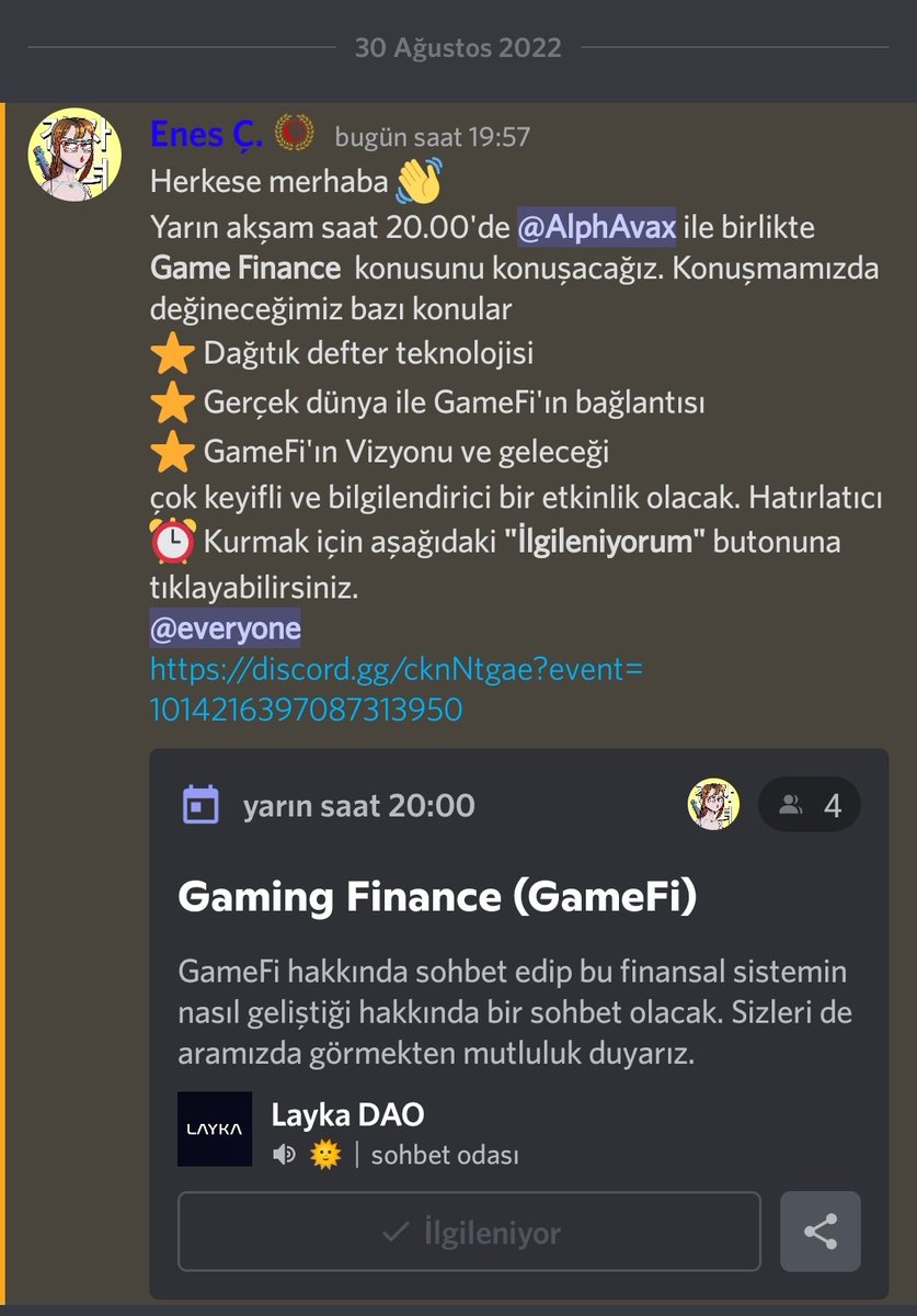 AvalancheAlpha's tweet photo. Yarın Saat 20:00'da @Layka_DAO Discord Kanalında GameFi Hakkında Her Şeyi Konuşacağız Dostlar. Oldukça Eğlenceli ve Bilgilendirici Bir Yayın Olacak ☺️
https://t.co/BKdWWek9n5
#GameFi #GameFiTürkiye #GamingFinance #LaykaDAO https://t.co/hFNS7JLkgq