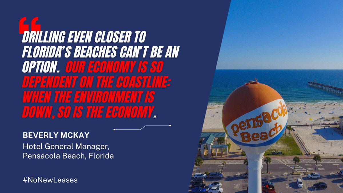 As a hotel manager in Pensacola Beach, Beverly McKay depends on clean beaches to keep Florida's tourism economy strong. That's why she is united for #NoNewLeases for dirty &amp; dangerous offshore drilling. Sign on to #ProtectOurCoast: Oceana.org/ActNow
