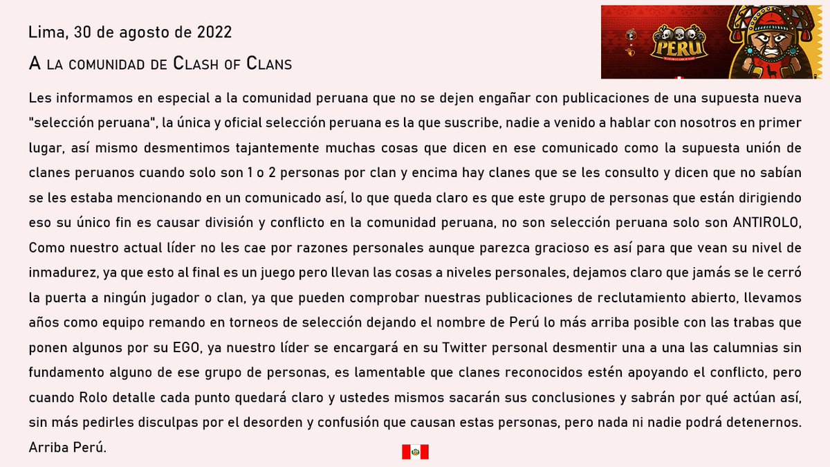 Para su conocimiento 🇵🇪