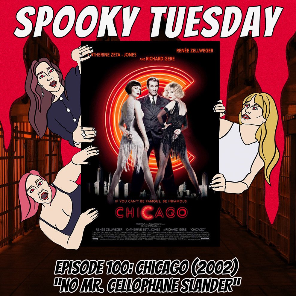 spooky_tuesday's tweet photo. It's our 100th ep of Spooky Tuesday, so we had to pick something special to celebrate — something fun, for the girls, with a lil ✨razzle dazzle.✨ And given that our milestone movie *also* happened to fall on a #FifthTuesday, there was only one film for the job: #Chicago2002. https://t.co/J2N9p9HLmI