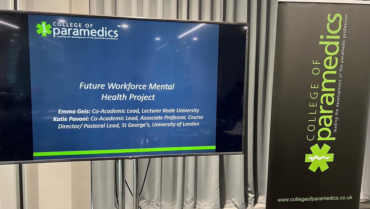 K_Pavoni's tweet photo. Inspiring day @paramedicsuk for the launch of the national paramedic mental health &amp; wellbeing curriculum, wellbeing support tool &amp; education suite for paramedic mentors. Thank you to all our speakers &amp; attendees! Together we will make a difference #FWMHP @EmmaGeis2 @HowlettGemma https://t.co/L4iBp374Q4