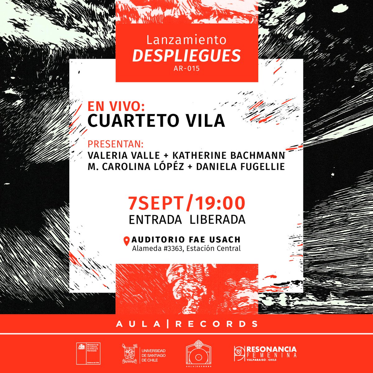 Resonancia Femenina: Colectivo de compositoras  celebra una década de vida con un nuevo disco. Despliegues reúne obras de Katherine Bachmann, Valeria Valle y María Carolina López y es publicado por Aula Records, sello discográfico de la Usach.
#aularecords
#Usach