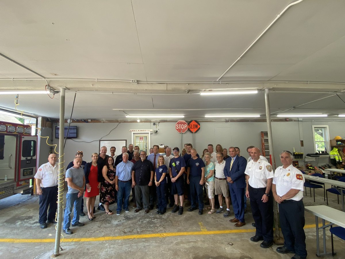 GovChrisSununu's tweet photo. East Kingston Fire Chief Ed Warren called me last year with a great idea to invest in local emergency responders. Cities and towns all across NH received grants for this life saving equipment and we got to celebrate with his team today. (1/2) https://t.co/bLIVd8Ni6k
