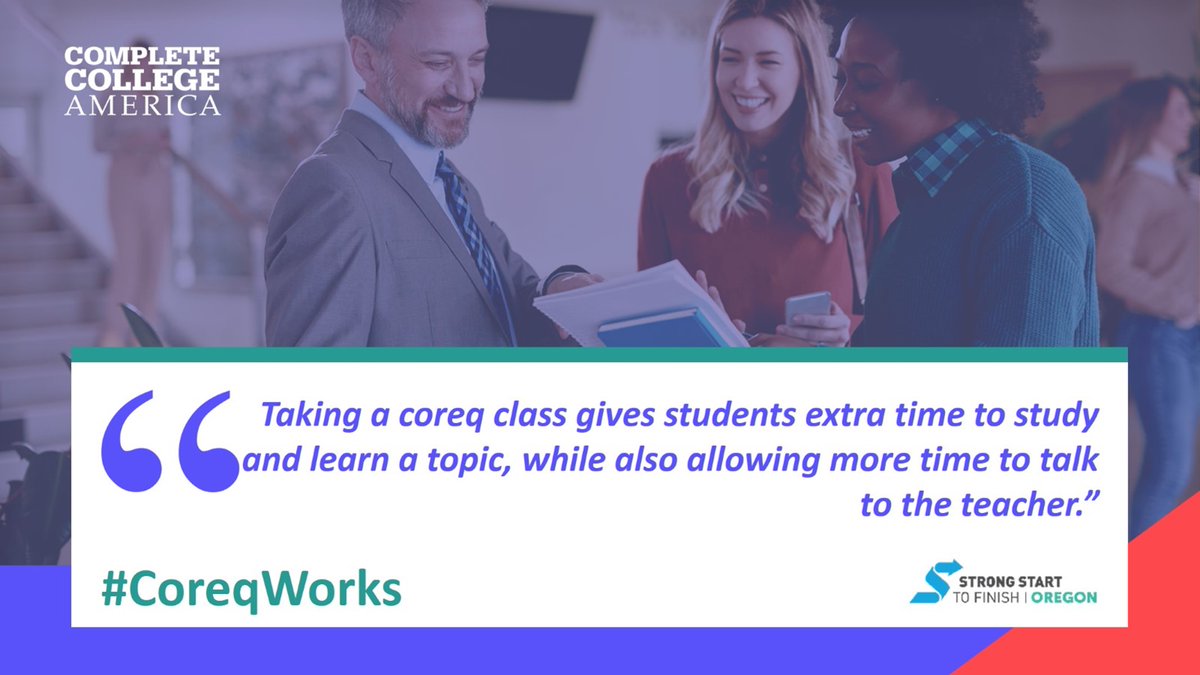 CompleteCollege's tweet image. Thanks to our partners at Strong Start to Finish we&apos;re able to see the benefit of #CoreqWorks individually! 

#Oregon #CCAStudentVoices @_Strong_Start